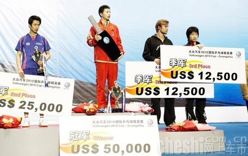 大众乒乓精英赛马龙、刘诗雯赢得途观和5万美