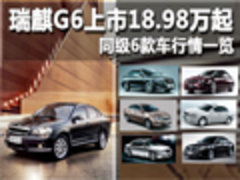瑞麒G6上市18.98万起 同级6款车行情一览