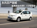 东风日产骊威 最高现金优惠1.1万有现车