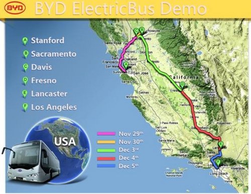 比亚迪纯电动大巴最长可行驶370 km