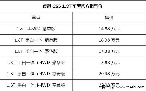 GS51.8T长沙激擎上市 现正接受预定