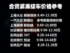 合资冲击自主 细数合资品牌低价位车型
