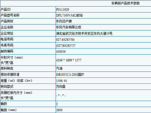 东风日产骊威将换代 或搭载新动力总成