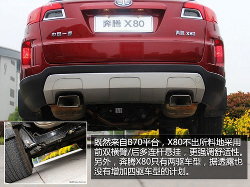 首选2.0L自动车型 奔腾X80实用导购手册