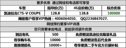 武汉凯迪拉克CTS-V COUPE限量发售