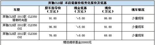 无锡东昌奔驰 CLS级车型优惠8万 有好礼