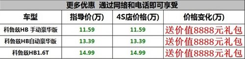 购雪佛兰科鲁兹掀背车送价值8888豪礼