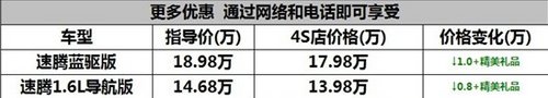荆门大众速腾厂家专供版最高优惠10000