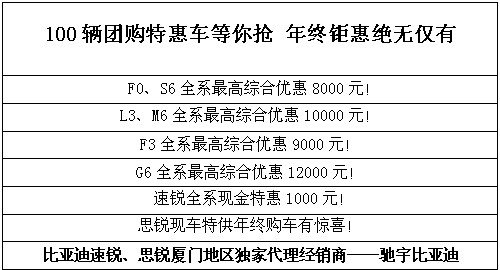 驰宇·驰润比亚迪鹭岛房车巡展年终钜惠