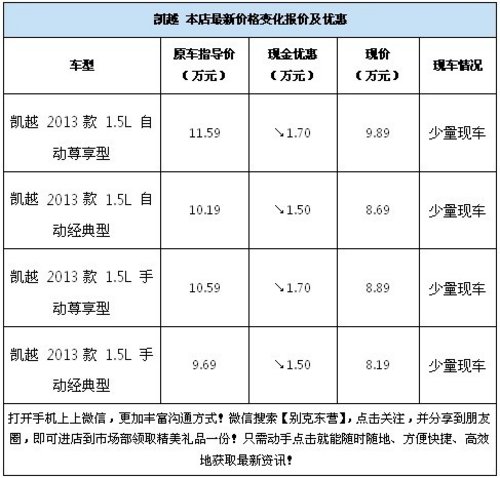 万骐别克凯越 年度限量版超低价还剩2天