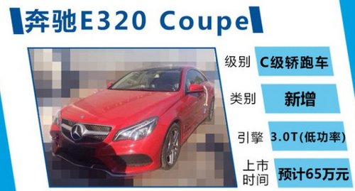 奔驰E级3.0T入门版将进口 预计65万元