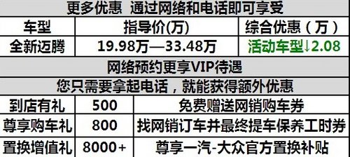 一汽大众年终回馈大量迈腾现车限时团购