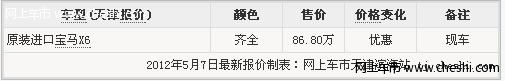 原装进口宝马X6天窗版 天津现车86.8万热销价