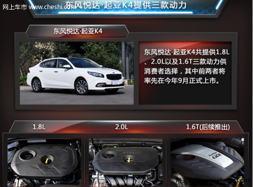 起亚K4搭三款引擎 1.6T 双离合