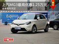 上汽MG3購車最高優(yōu)惠1.25萬元 現(xiàn)車充足