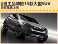 自主品牌集中推15款中大SUV 明年將上市