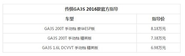 厦门华骏：2016款传祺GA3S 超值上市！-图1