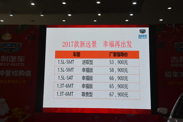 2017款吉利新远景桂林上市 售价5.39万起-图2