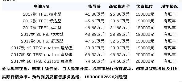 2017款奥迪A6L降价20万 四月A6L团购爆惠-图2