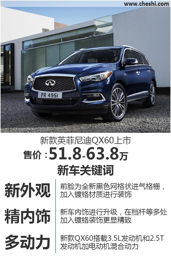 英菲尼迪新款QX60正式上市 售价51.8万起-图1