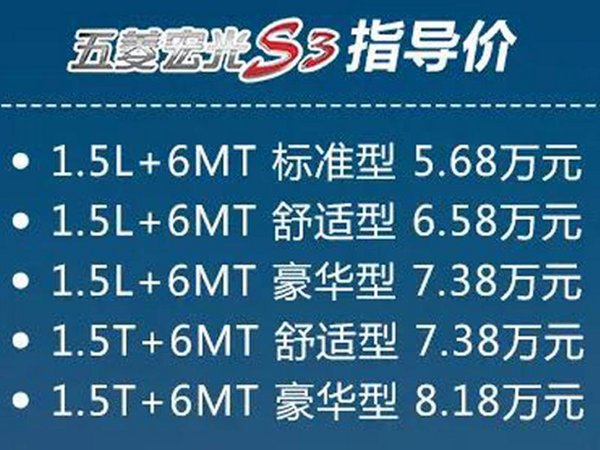上汽通用五菱宏光S3正式上市 售5.68-8.18万元-图1