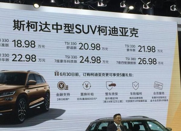 斯柯达中型SUV柯迪亚克公布价格 5重礼包-图1