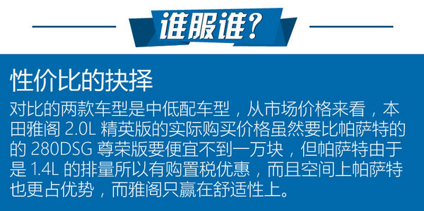 中级车的顶梁柱 本田雅阁对比大众帕萨特-图9