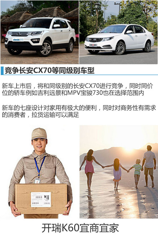 开瑞七座SUV“K60”正式上市 售价 万-图6