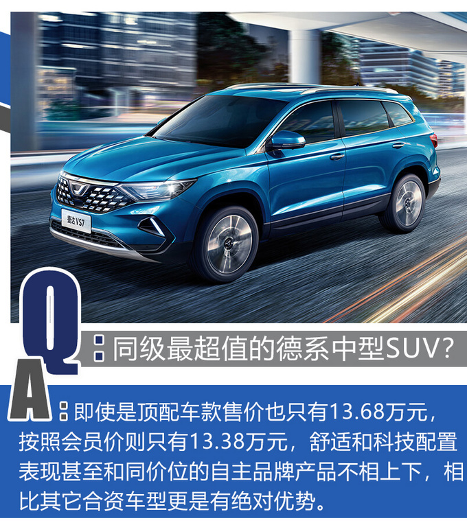 15万的合资中型SUV，为什么要选捷达VS7？-图6