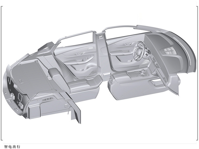 红旗全新车型设计图四座布局/或采用纯电动力-图2