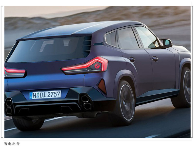 宝马全新X8 M渲染图硬朗造型/搭4.4T插混动力-图2