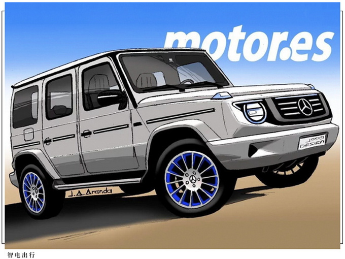 奔驰G级纯电版渲染图造型方正/EQS同款进气格栅-图3