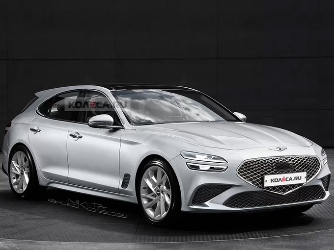 捷尼赛思G70新车渲染图 掀背尾门/单边双出排气-图1