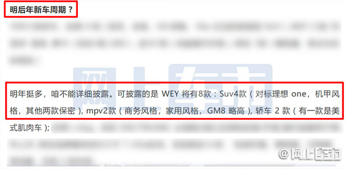 WEY品牌10款全新车曝光 美系肌肉轿车+大尺寸MPV-图2