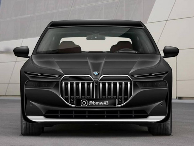 宝马全新7系渲染图搭分体头灯/将增纯电动力-图1