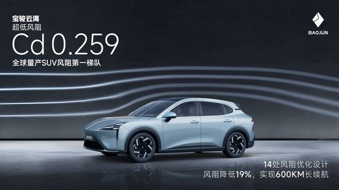 風阻系數(shù)0.259寶駿云海入列全球量產(chǎn)SUV風阻第一梯隊-圖1