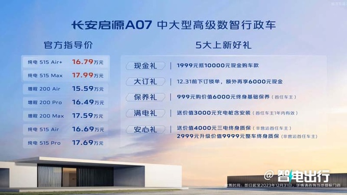 長安官宣啟源A07增2款新車型本月訂15.39萬起售-圖4