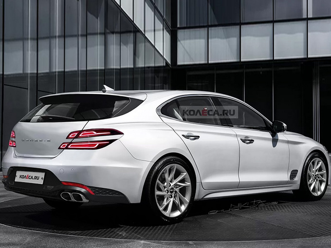 捷尼赛思G70新车渲染图 掀背尾门/单边双出排气-图2