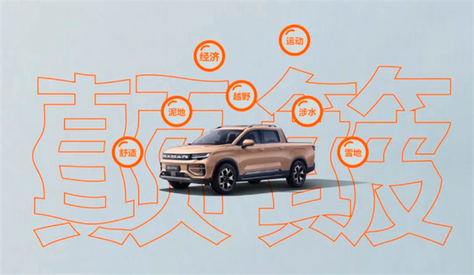 引领未来新能源皮卡市场发展四驱纯电皮卡吉利雷达地平线亮相-图7