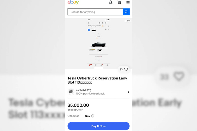 离谱特斯拉皮卡预定资格可在eBay上最高卖1万美元-图1
