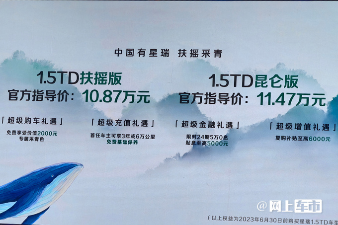 官降5000元吉利星瑞1.5T售10.87万起 用车成本大降-图1