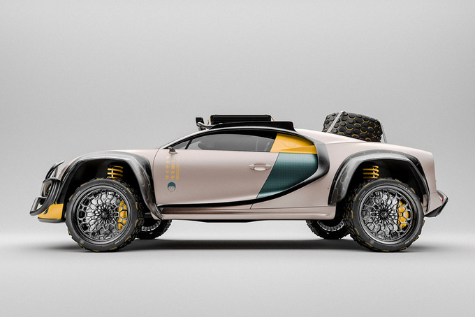 非官方发布/外形炸裂 布加迪Chiron越野版渲染图-图5