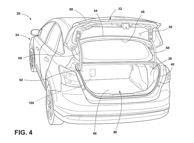 福特申请专利把F-150 Lightning前备箱变成工作站-图5