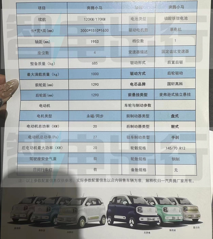 奔騰小馬預(yù)計(jì)售3-5萬(wàn)續(xù)航170km 本月將預(yù)售-圖4