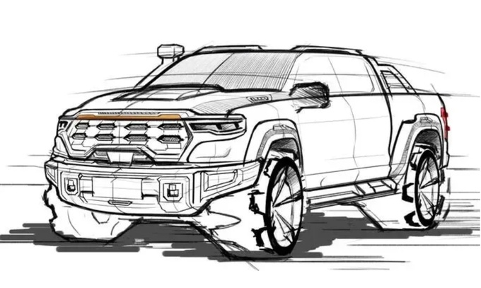 国产全尺寸越野大皮卡曝光火星越野版发布渲染图-图3