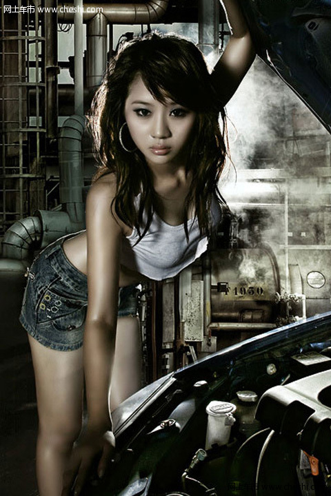 性感狂野汽修美女