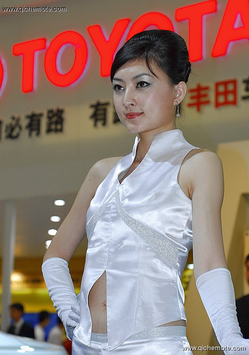 白衣的丰田车模