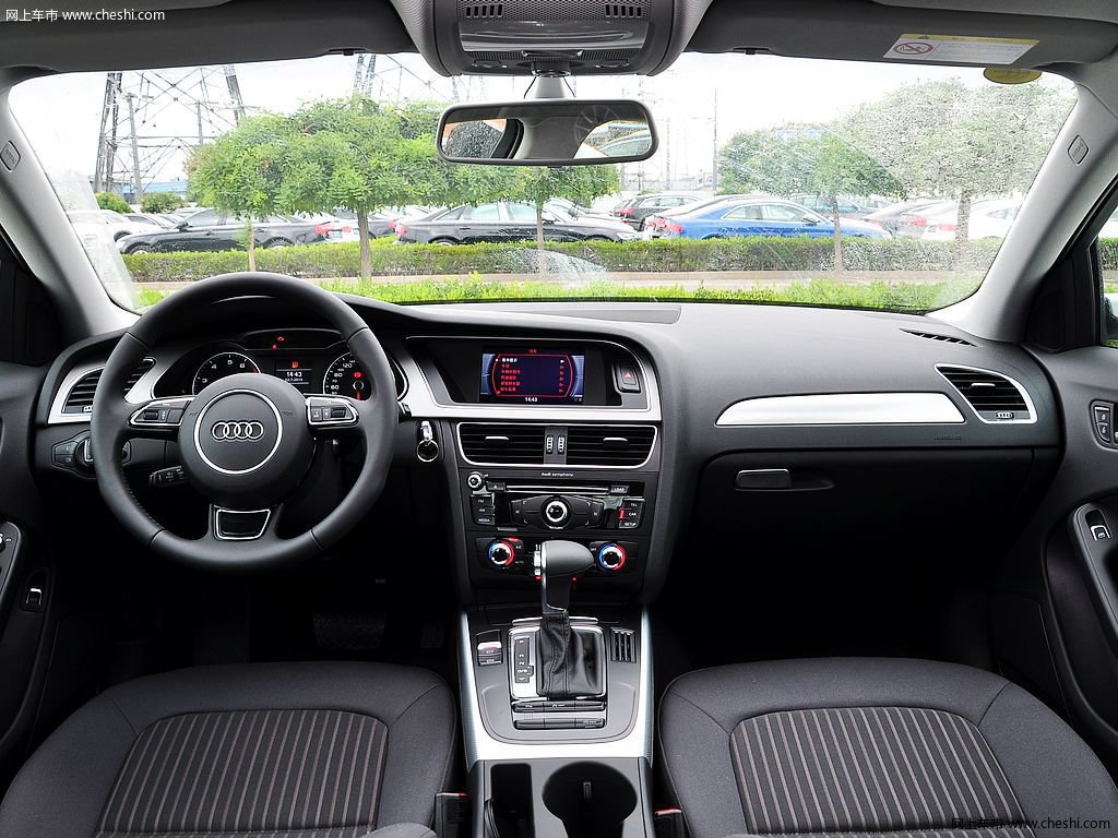 朱鹭白奥迪A4L中控方向盘高清图片(1\/105)_网