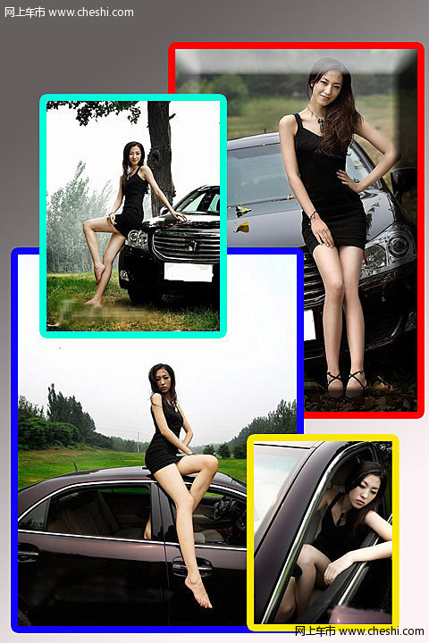 性感嫩模美女 停车旷野中展美腿风情诱惑