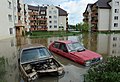 洪水淹沒停車場